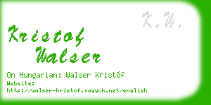 kristof walser business card